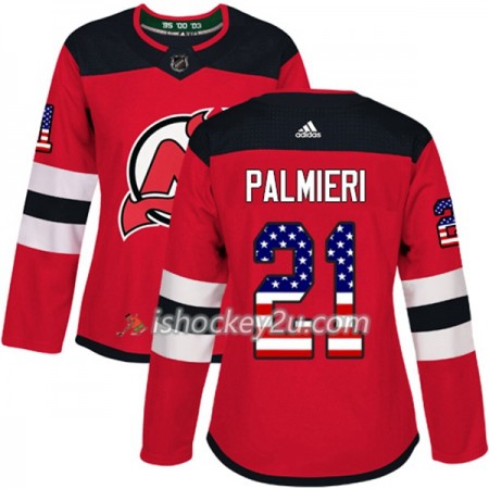 Dame NHL New Jersey Devils Trøje Kyle Palmieri 21 Adidas 2017-2018 Rød USA Flag Fashion Authentic Dame NHL New Jersey Devils Trøje Kyle Palmieri 21 Adidas 2017-2018 Rød USA Flag Fashion Authentic